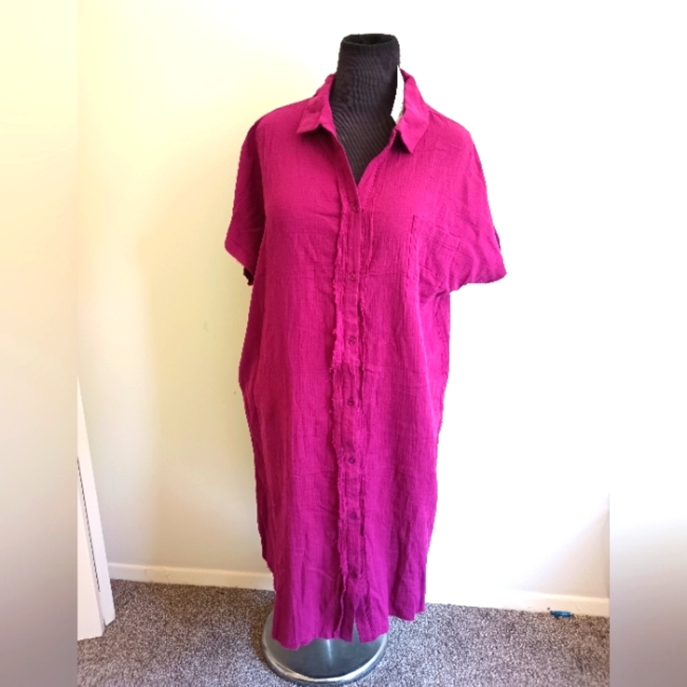 🆕 Paintcolors Women's Purple Button Front Maxi Dress Size XXL  New With Tags